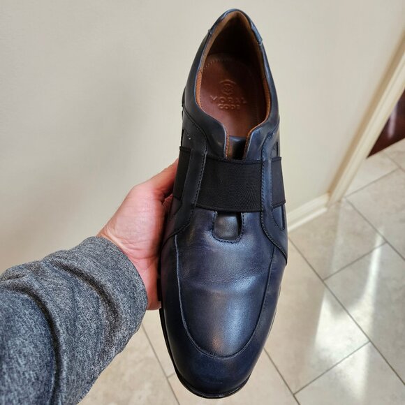 Moral Code Men's Erast Leather Slip-On Sneaker, Blue/Black, Sz 12 - Picture 14 of 16